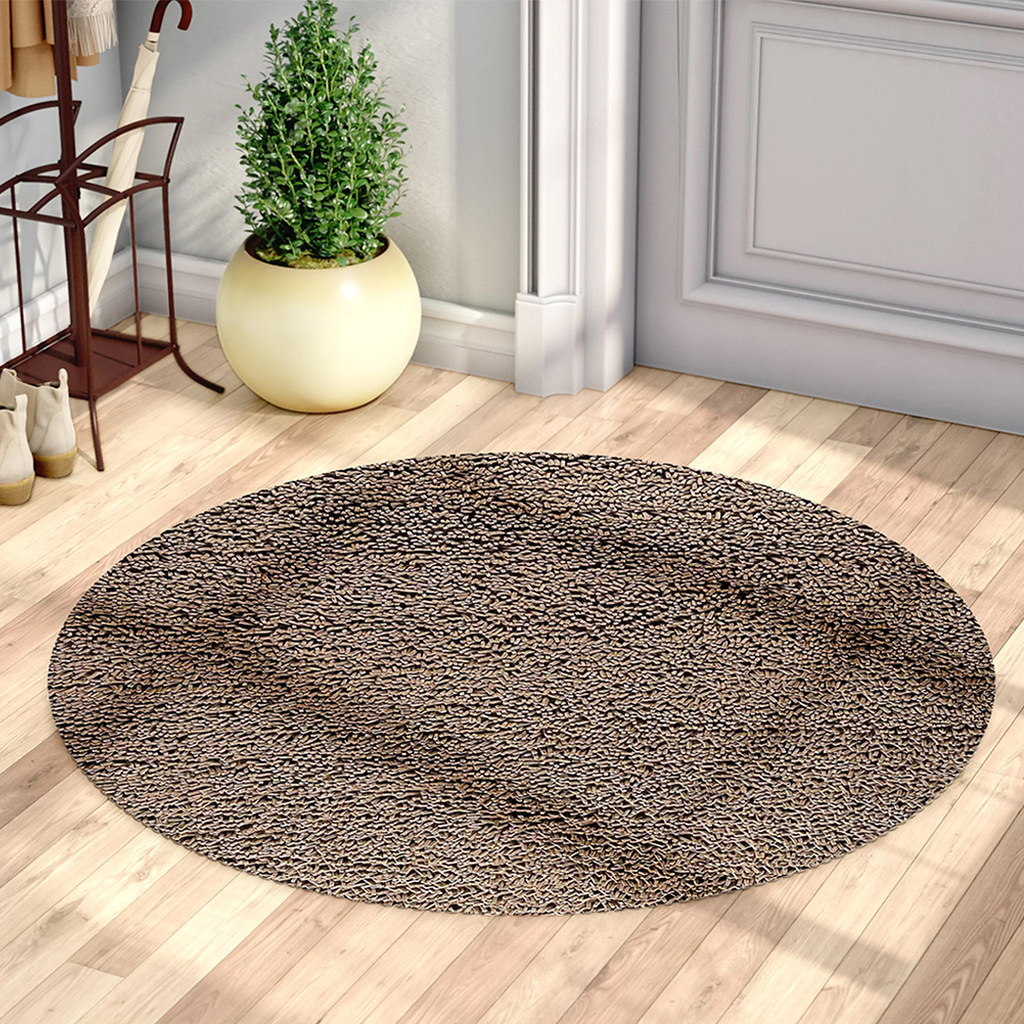Round Area Rug Brown