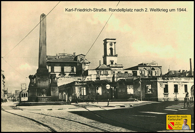 KA-Um1944- Karl-Friedrich-Straße. Rondellplatz nach 2. Weltkrieg um 1944