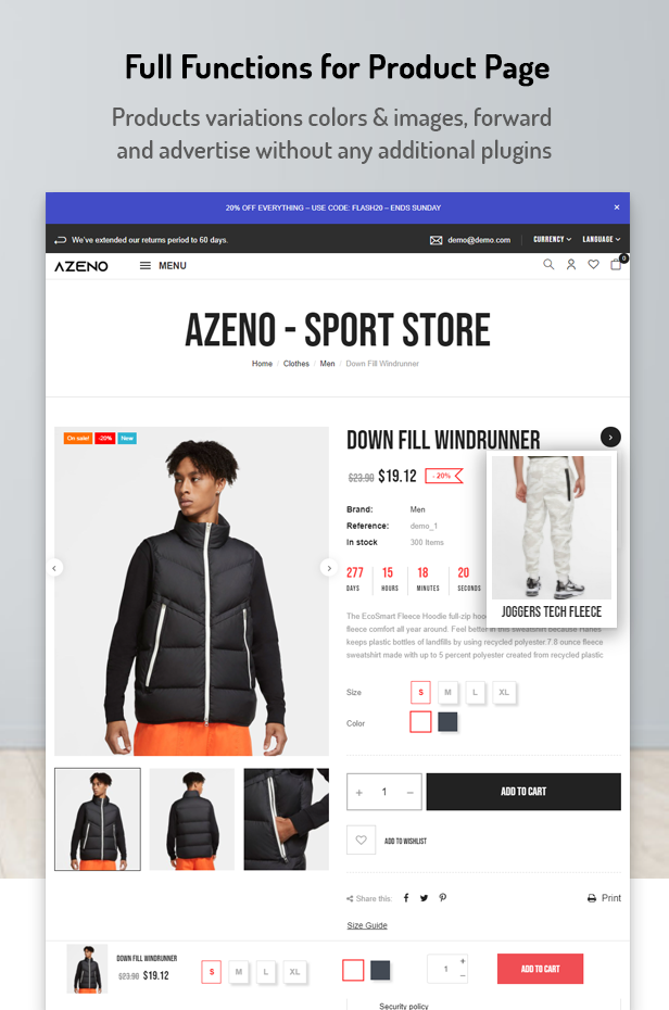 Azeno - Sport Fashion Ecommerce Prestashop Theme