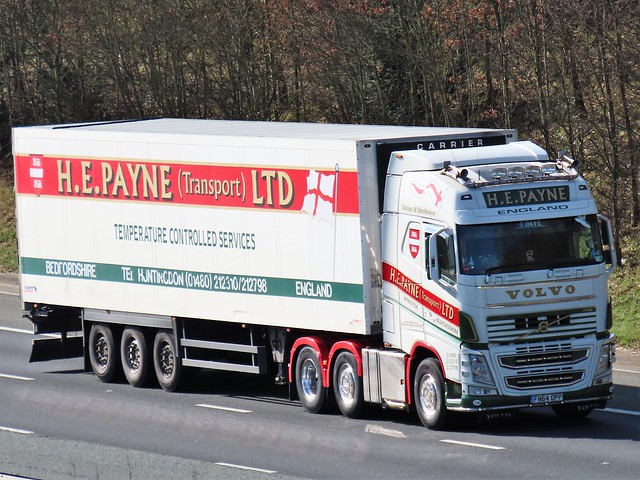 H E Payne, Volvo FH (FN64OPP) On The A1M Northbound