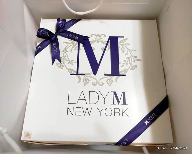 「9吋LADY M NEW YORK 伯爵紅茶千層蛋糕」(9 inches Birthday cake with Earl Gray Mille Crepes flavor from Lady M New York), Taipei, Taiwan, Mar, 27, 2021