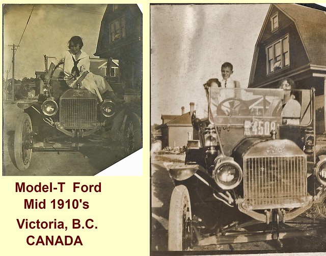 Posing in a Model-T Ford