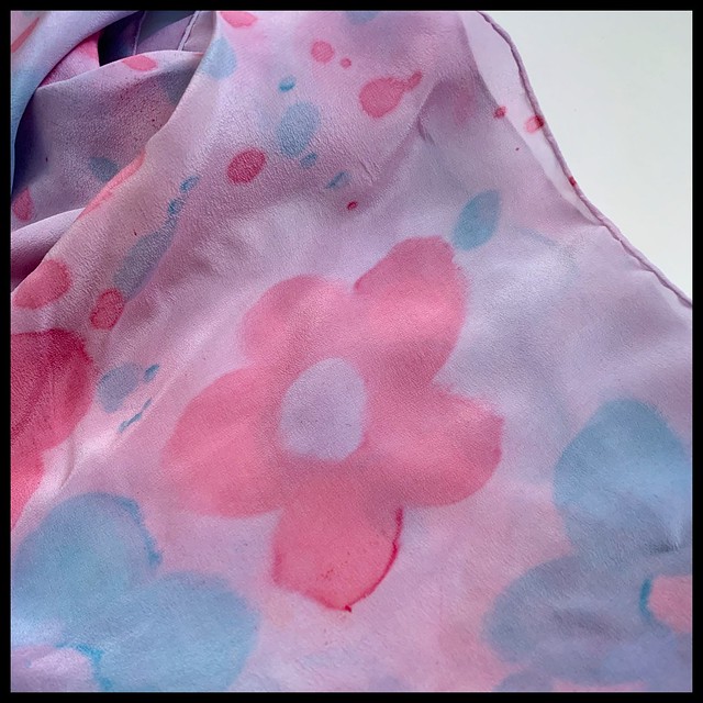 Floral Dyed Silk Scarf