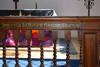 Impensis Jos Revett Gen: AD 1711 (installed by Sir John Revett, 1711)