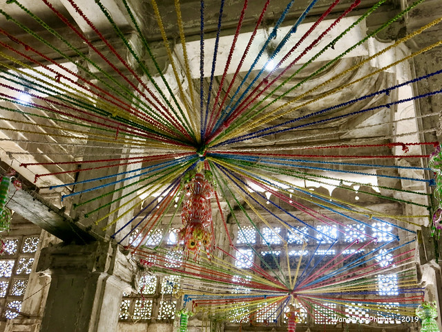 Coloured rope decorations - Sarkhej Roza Mosque - Ahmedabad Gujarat India