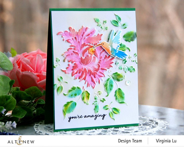 Altenew-Majestic Bloom 3D Embossing Folder-Hummingbirds Stamp & Die Bundle