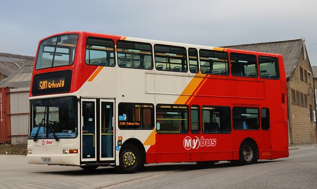 The Keighley Bus Company, schools unit (Transdev Yorkshire) 2729 LK51XGX arrives back at Marriner Rd depot after working morning 'Mybus' student duties.