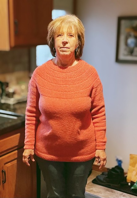 Judy finished her Anker’s Sweater- My Size by PetiteKnit using Kelbourne Woolens Scout.