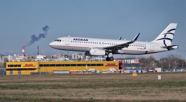 A320 SX-DNE arriving to Warsaw from Athens