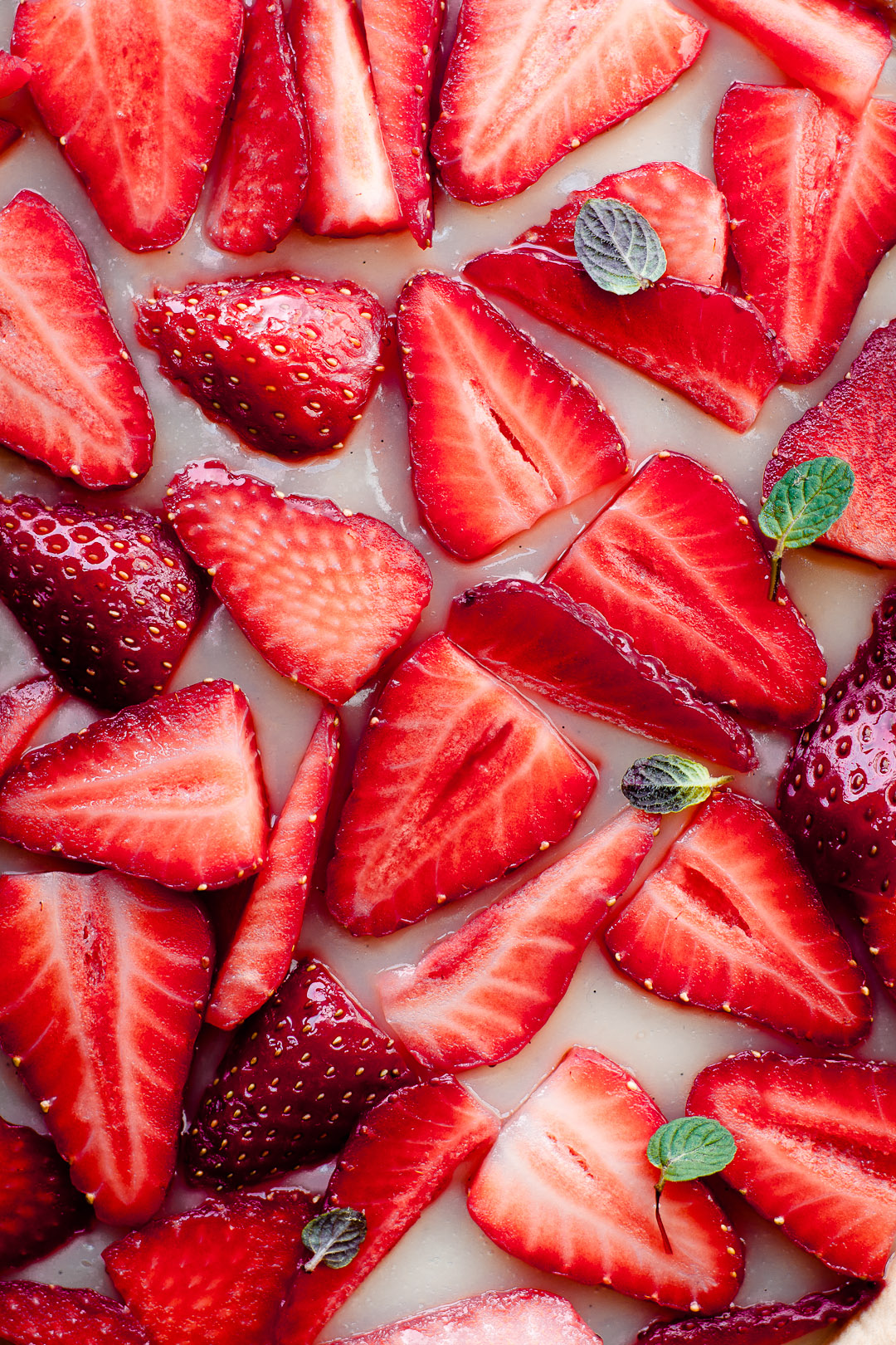 strawberries on a tart