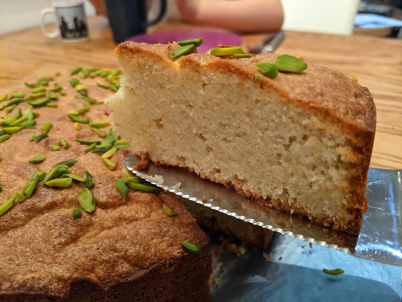 Almond Cake with Cardamom and Pistachio