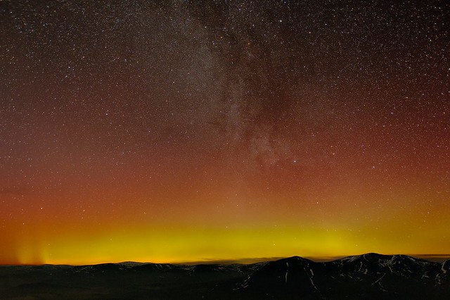 Aurora borealis over Beinn a' Ghlo