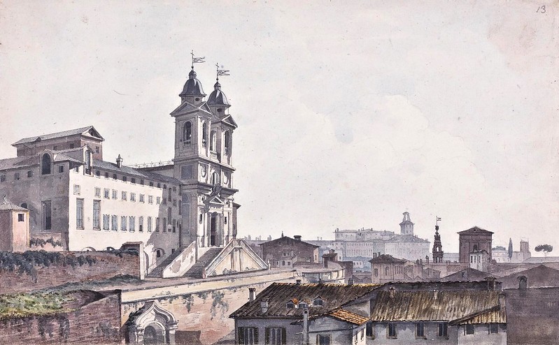 John 'Warwick' Smith (1749-1831) - The Church of Santissima Trinità dei Monti, Roma