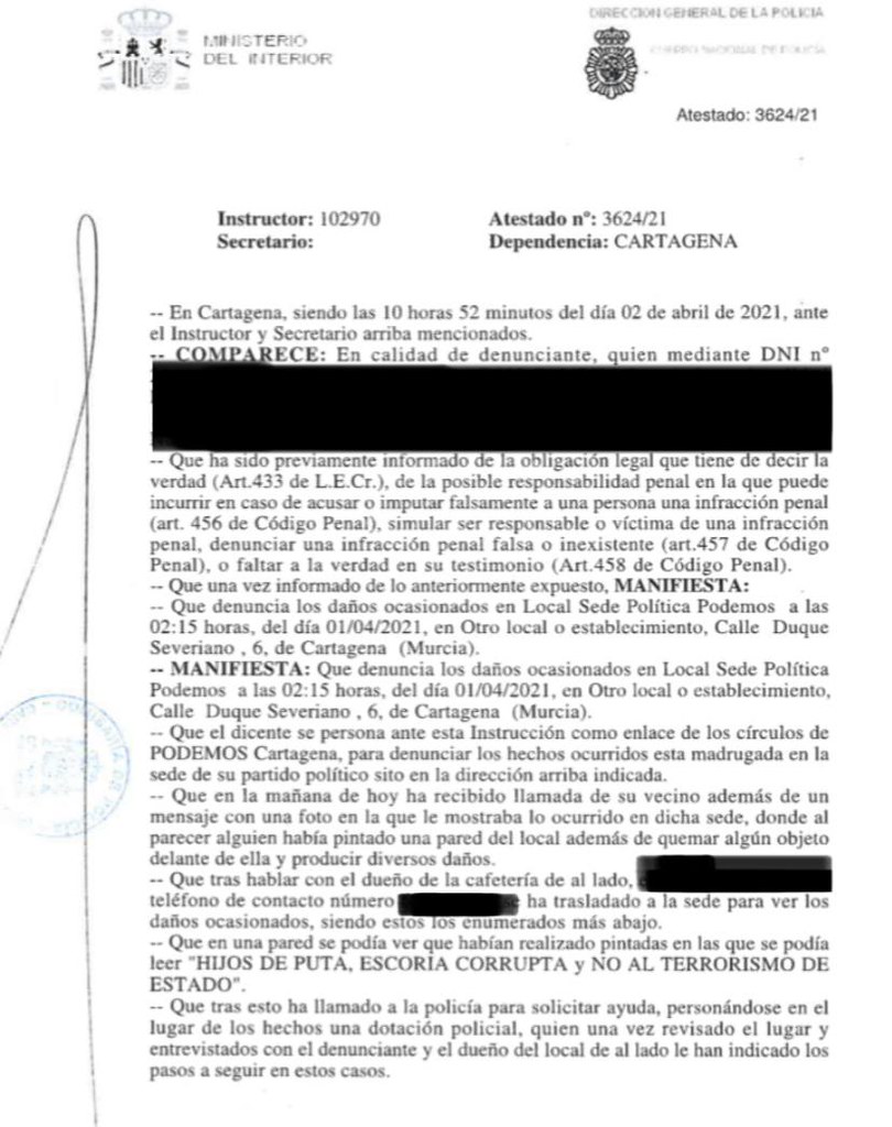 En la denuncia Podemos dice cosas que no coinciden con las pruebas publicadas   Los detalles que no cuadran en la denuncia de Podemos por el ataque a su sede en Cartagena 51093619900_028b3d035b_b