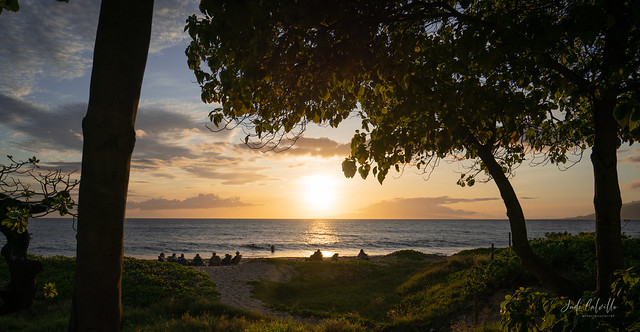 Family Viewing Hawaiian Sunset (Maui)