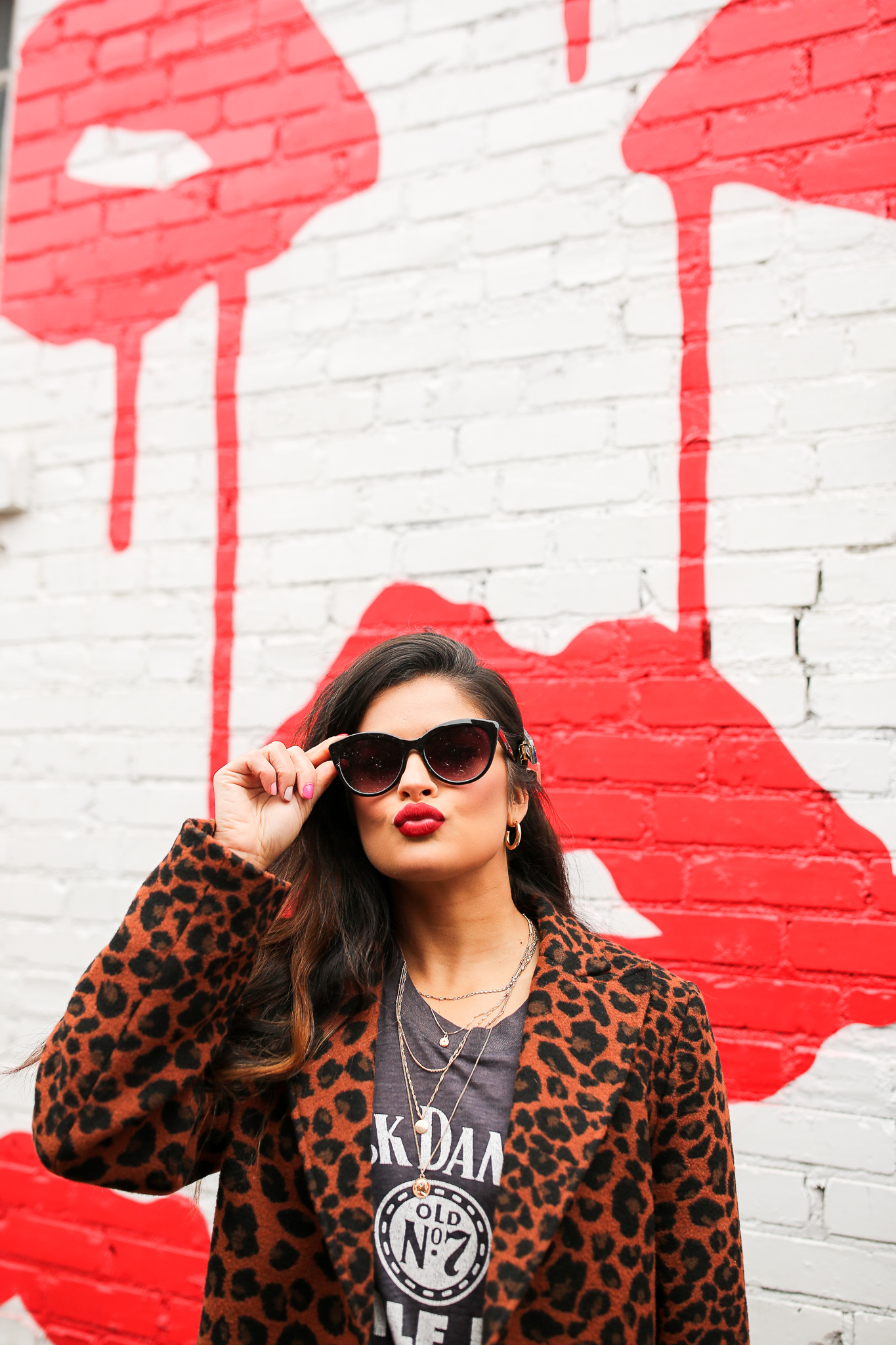 Priya the Blog, Nashville style blog, Nashville styler blogger, Nashville fashion blog, Nashville fashion blogger, how to wear a leopard coat, vintage graphic t-shirt, how to style a vintage graphic t-shirt, Stan Smith trainers, winter outfit, Stila Stay All Day Liquid Lipstick in Beso, Winter outfit with leopard print coat, Spanx faux leather leggings