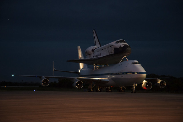 Endeavour Ferried By SCA At KSC