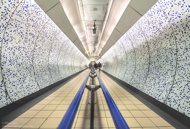 London Underground Blue Spots Tunnel