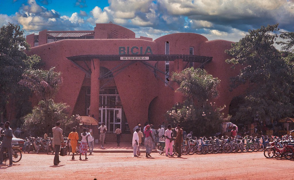 Bank in Sudanese architecture style in Burkina Faso
