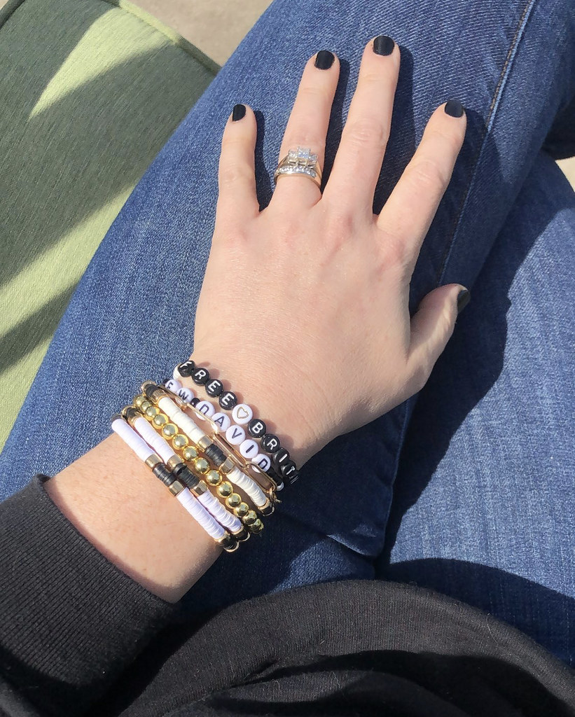 Neutral heishi bead bracelet set