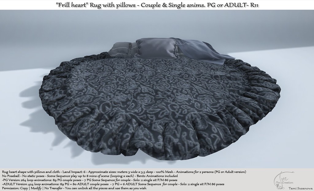 .:Tm:.Creation "Frill heart" Rug with pillows with anims. R11