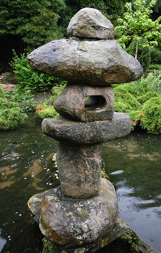 Balanced Rocks in a Japanese Garden in Newstead, England