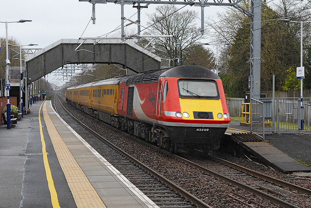 ex-Virgin Trains East Coast 43299 and 43062 1Q24 10:37 Heaton to Newcastle New Measurement Train