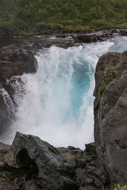 Hlauptungufoss waterfall in river Brúará