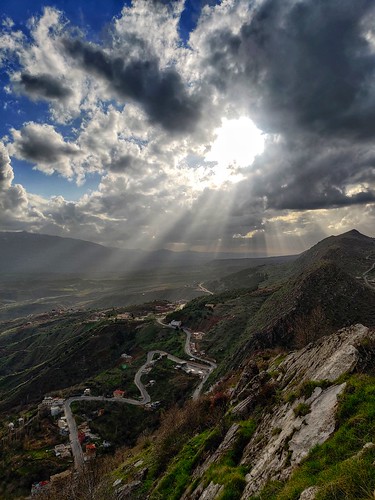 kurdistan duhok amedy road nature sun kurd sky mountain green blue spring