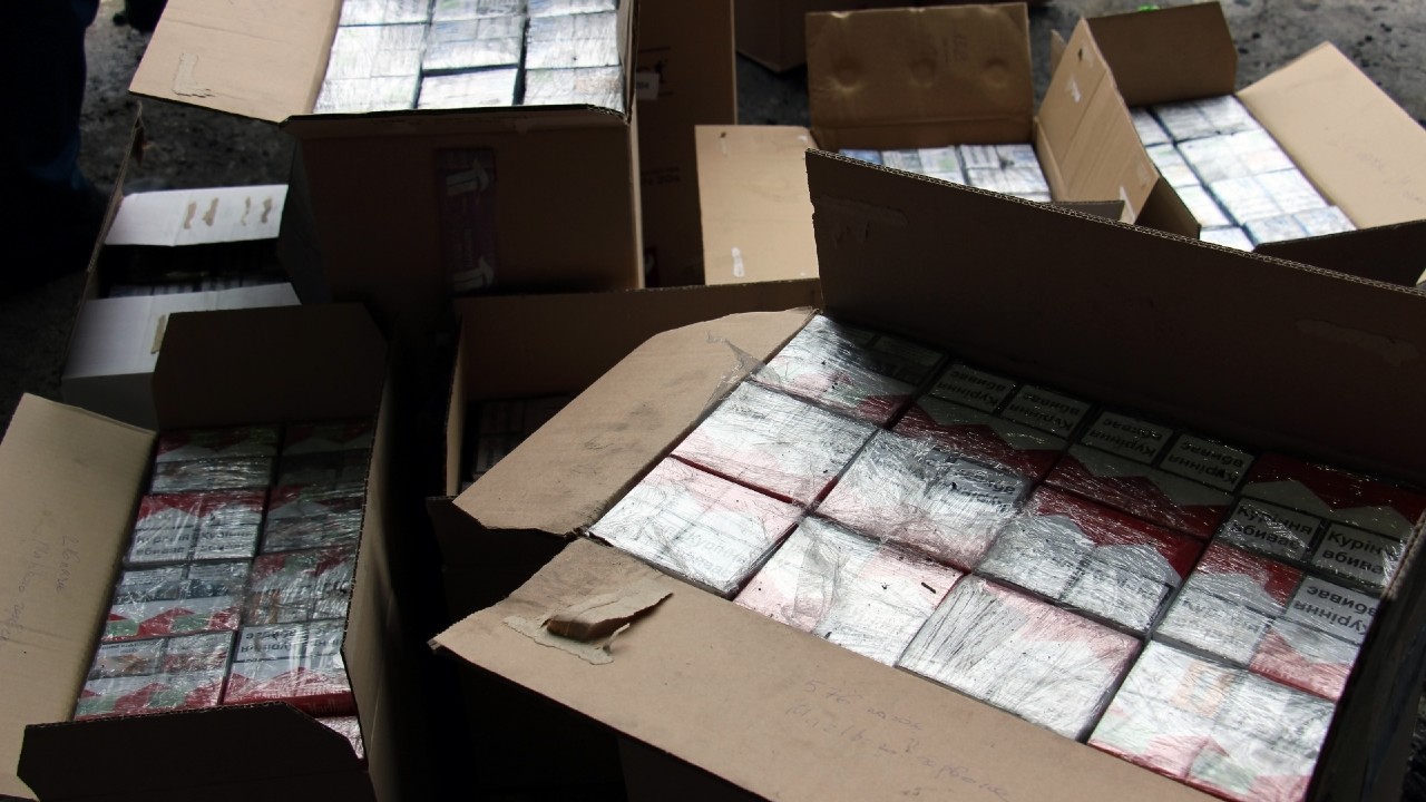 Boxes of smuggled cigarettes