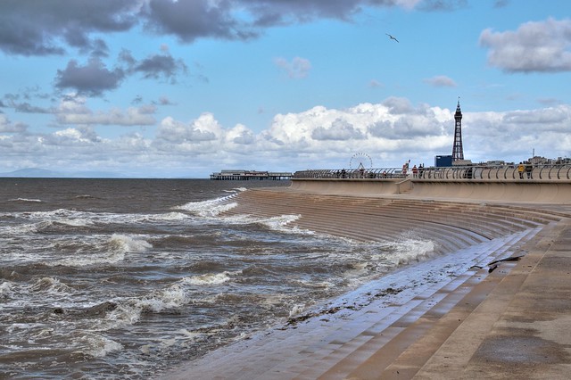 Down on the beach at Blackpool