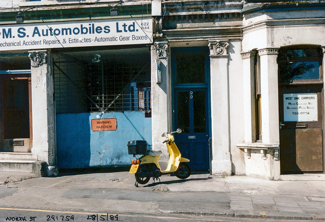M S Automobiles, 99, North St, Clapham, Lambeth, 1989,