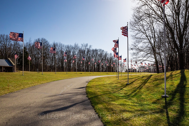 Avenue of Flags at Fort Custer National Cemetery