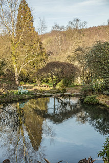 One of Churchill's ponds in the grounds of Chartwell, Westerham, Kent. This was his private home during and after the Second World War.