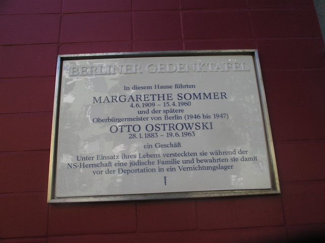 2006 Berlin Berliner Gedenktafel Margarethe Sommer (1909-1960) und Otto Ostrowski (1883-1963) Westfälische Straße 64 in 10709 Halensee