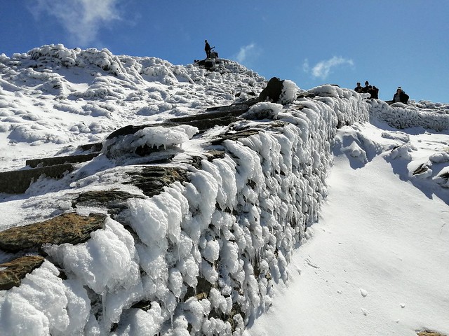 Frozen summit of Snowdon
