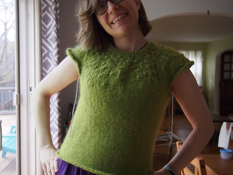 Sweater progress; front view