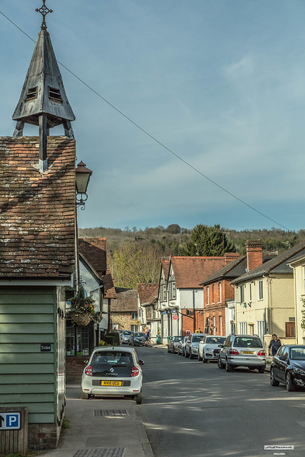 In the valley of the River Tillingbourne, beneath the North Downs is the classic village of Shere, in Surrey. This is Middle Street.