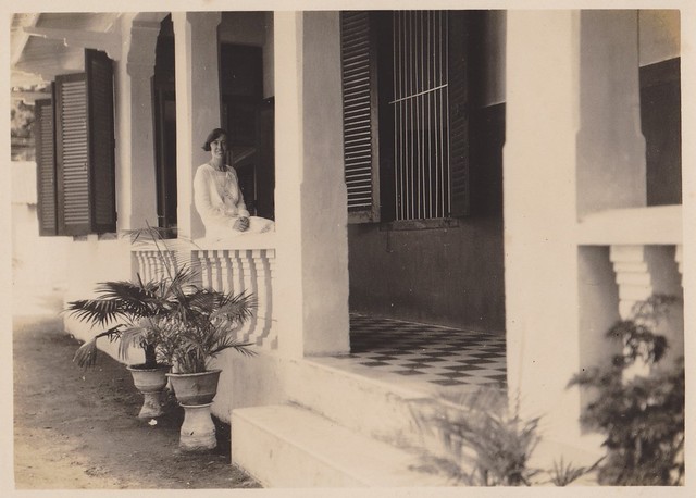 Photo album 2 - Somewhere at Java - Woman on the porch of a colonial house