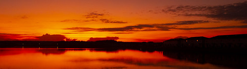kissimmee florida dawn orange sunrise lake water windows morning america nature reflection outside