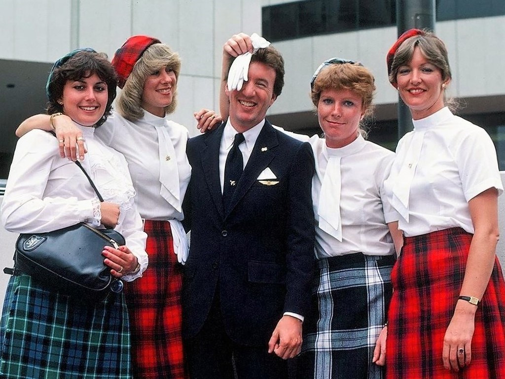 Getting the white glove treatment from British Caledonian Airways.