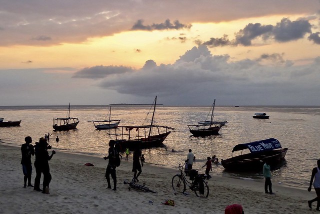 Evening beach life, Stone Town Zanzibar, Tanzania
