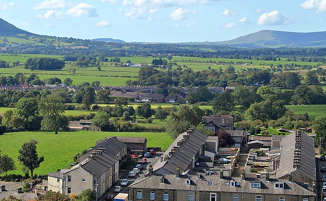 Ribble Valley countryside at Clitheroe in Lancashire
