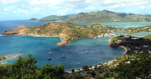 english harbour harbor spectacular landscape world class view british antigua caribbean island ocean sea beach shore line safeharbour day time outdoor sunny beauty beautiful natural scenic scenery