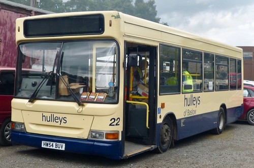 HW54 BUV ‘Hulleys of Baslow’ No. 22. Transbus Dart SLF / Plaxton Mini Pointer on Dennis Basford’s railsroadsrunways.blogspot.co.uk’