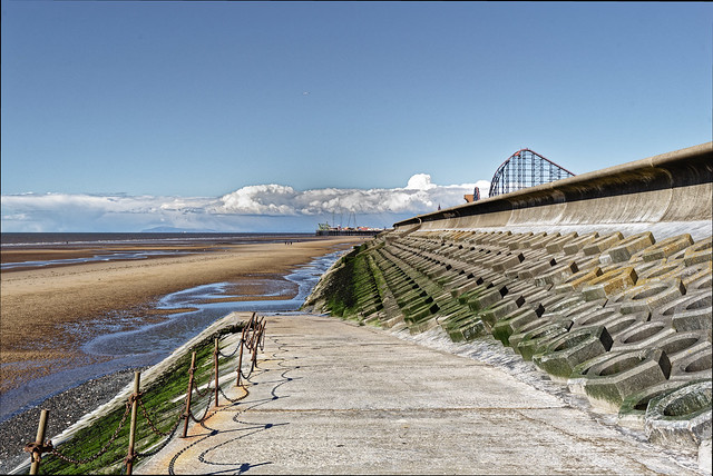 Sea defences, New South Promenade,  Blackpool 10.04.21