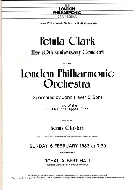 Petula Clark at The Royal Albert Hall, 1983