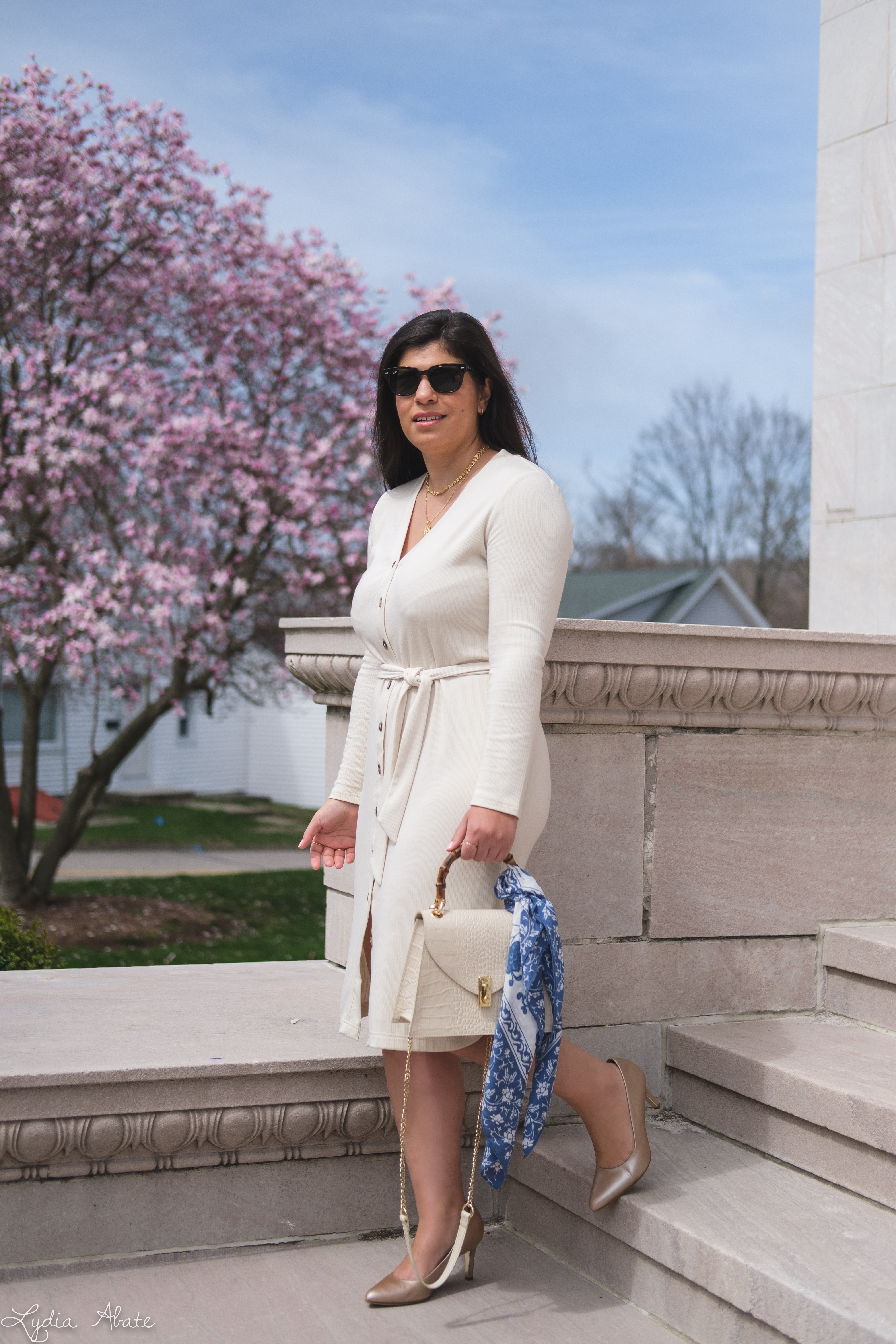 cream knit dress, croc handbag, cherry blossom pendant necklace-4.jpg