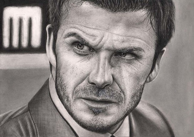 Realistic Portrait Pencil Drawing David Beckham