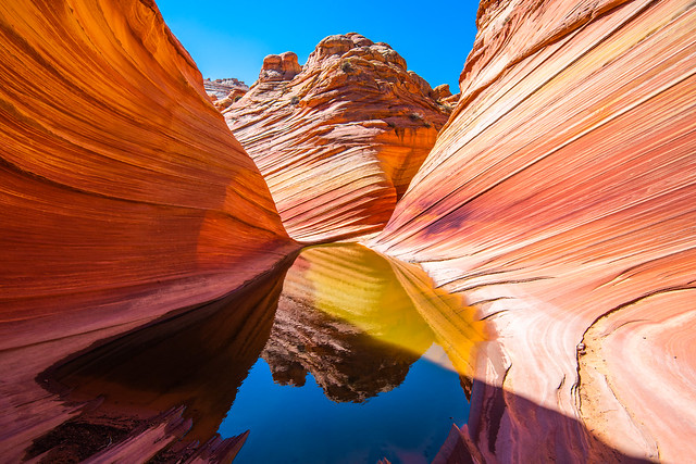 The Wave Water Reflection Arizona Marble Canyon Coyote Buttes Fine Art Landscape Nature Photography Paria Canyon! 45EPIC Dr. Elliot McGucken Master Fine Art Photographer!